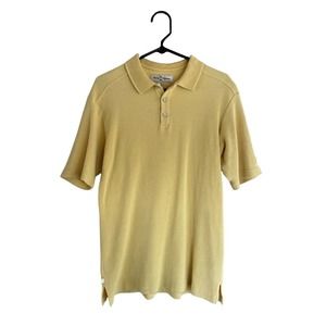 Tommy Bahama Men's 70% Silk 30% Cotton Yellow Shirt Size Medium